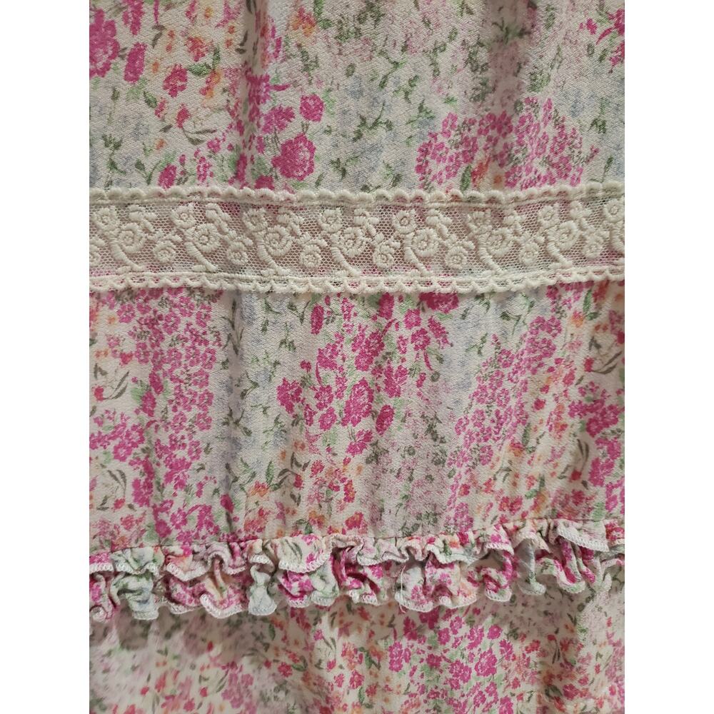Penelope Rose Smocked Floral Ruffle Tiered Midi Dress Size XL Prairie Cottage - Picture 6 of 14